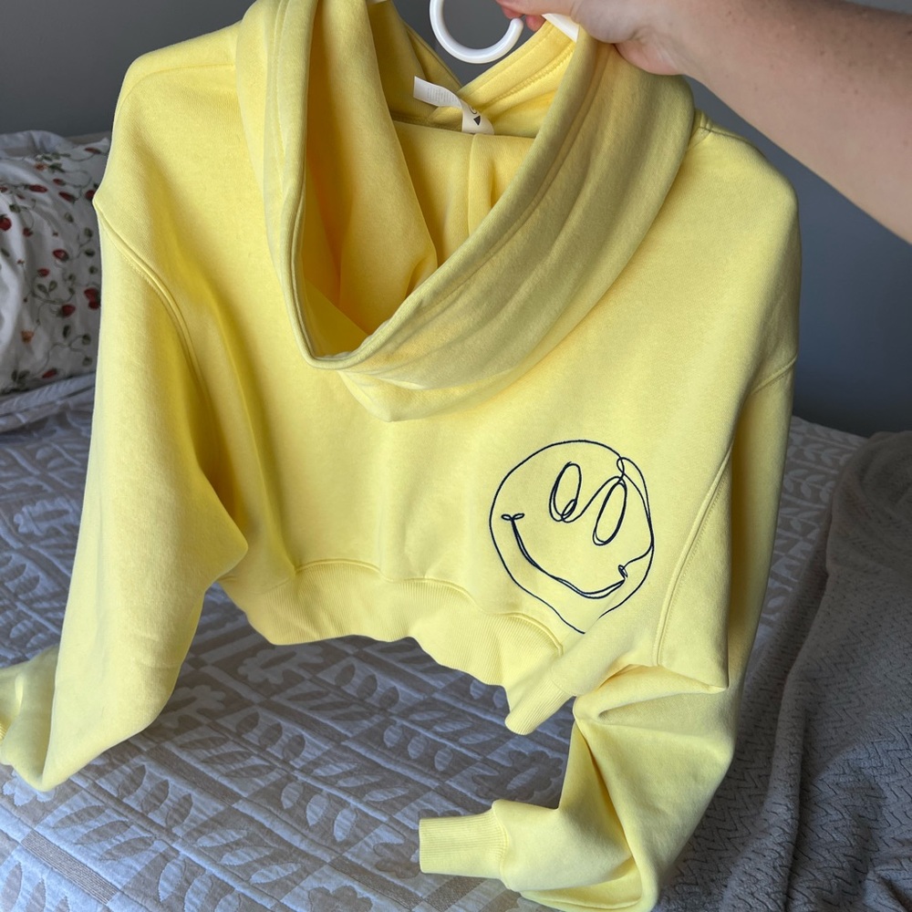 Vitality yellow cropped hoodie- size medium